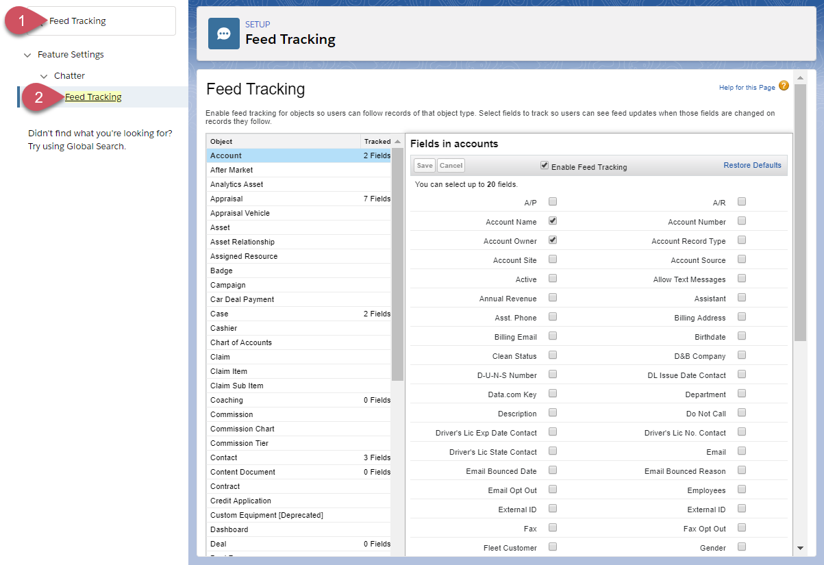 How to Enable Feed Tracking