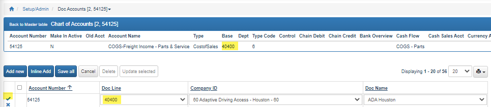 Add lines to the Daily Operating Control (DOC)