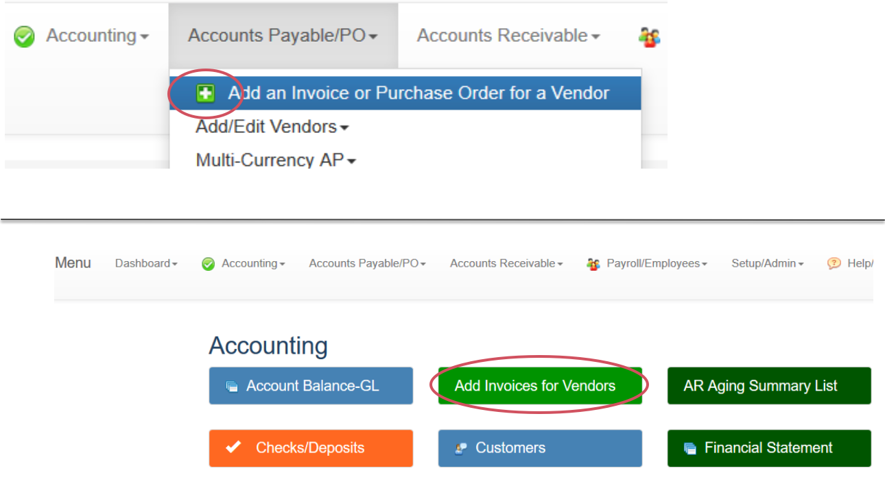 How to create a Purchase Order / Invoice