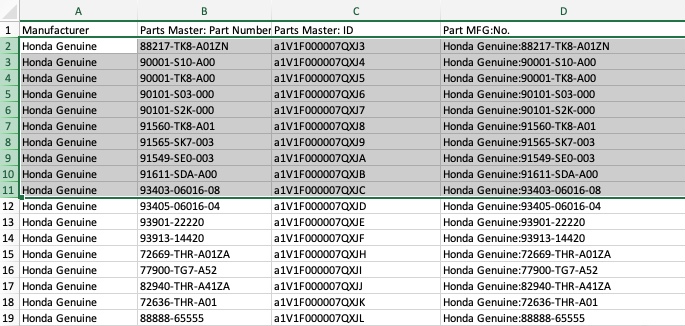 How to Update the Part Number to use Truncated MFG