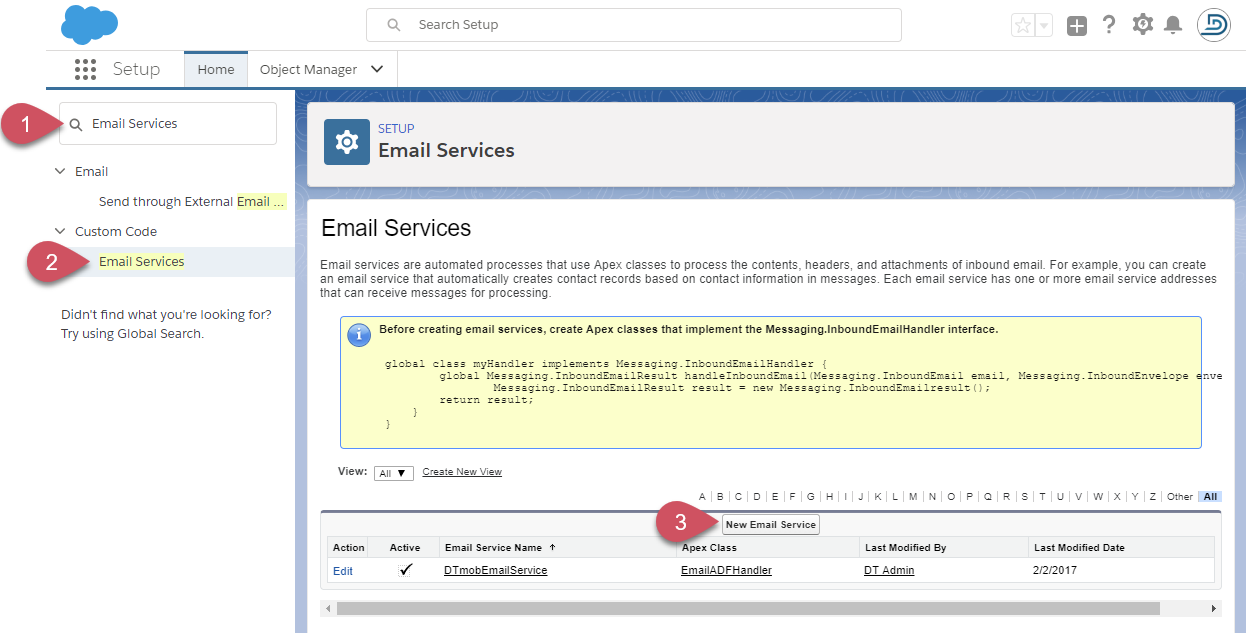 How to create Email ADF Handler
