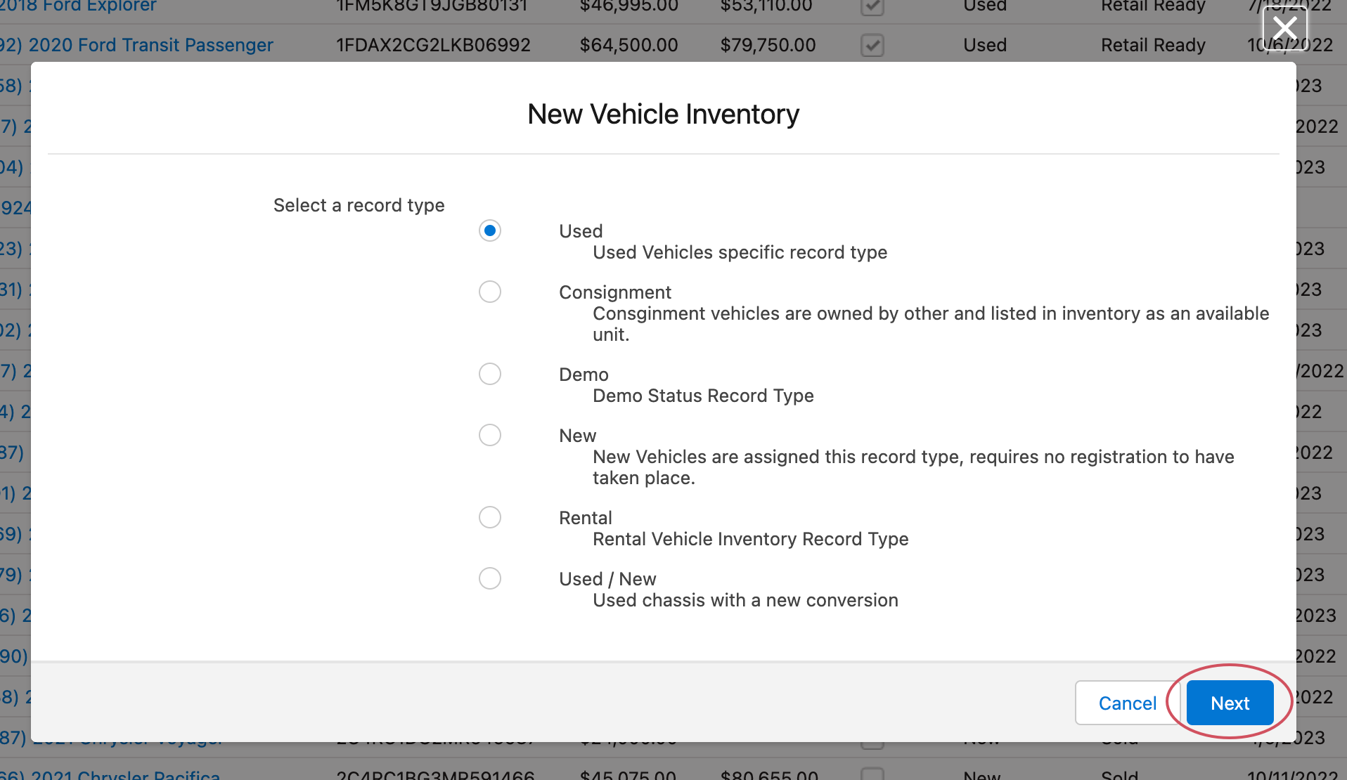 How to add a vehicle to inventory using the VIN decoder