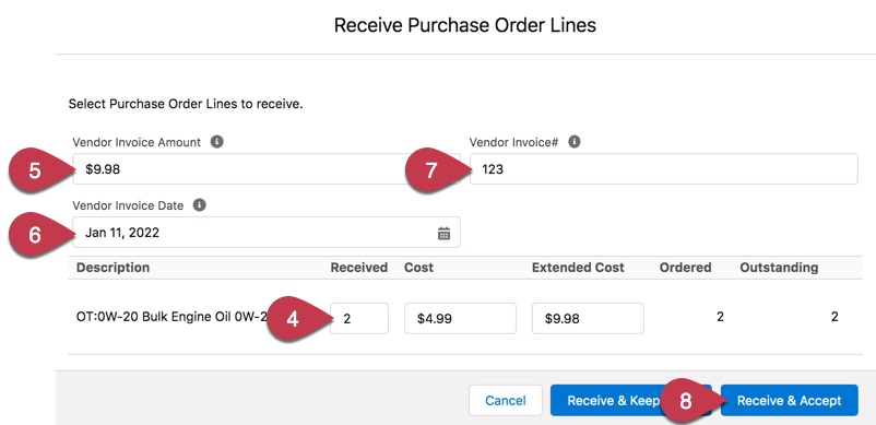 How to Receive a Purchase Order