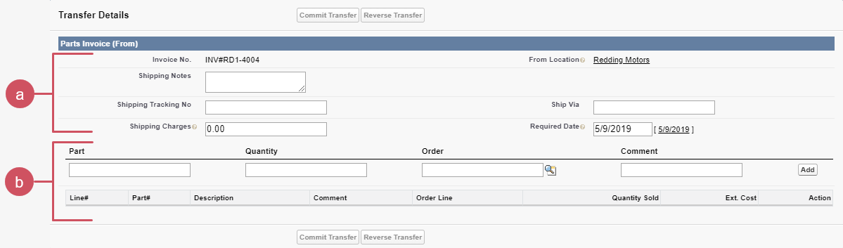 How to Perform a Purchasing Parts Transfer