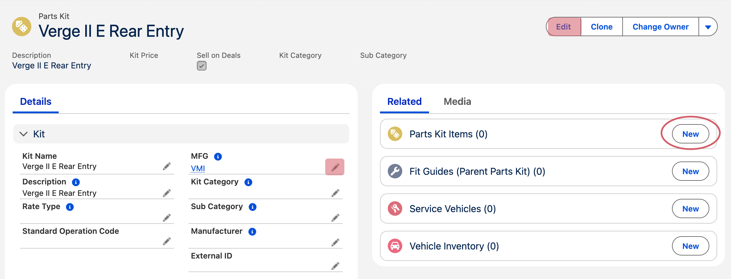 Add Kit Items and Misc Charges to Parts Kits