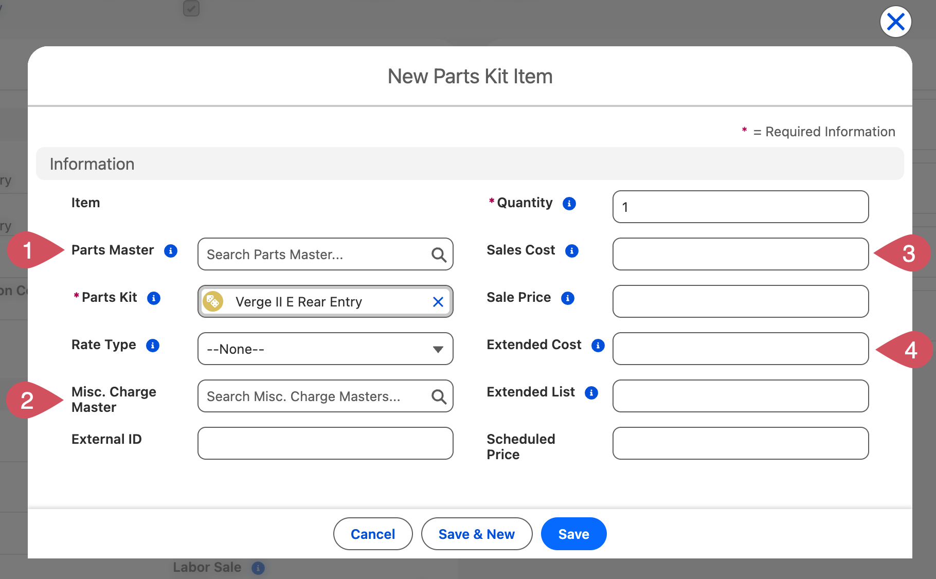 Add Kit Items and Misc Charges to Parts Kits