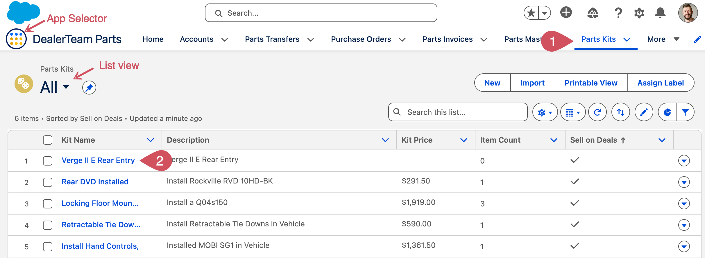 Add Kit Items and Misc Charges to Parts Kits