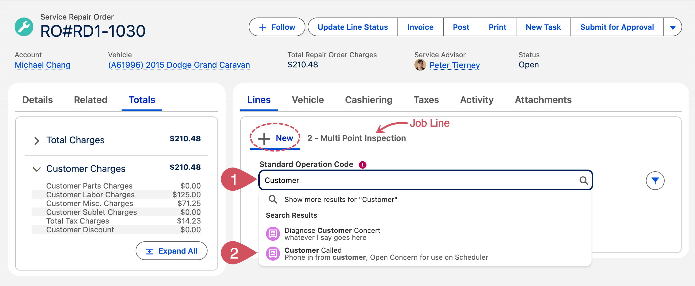 How to add Job Lines to a Repair Order