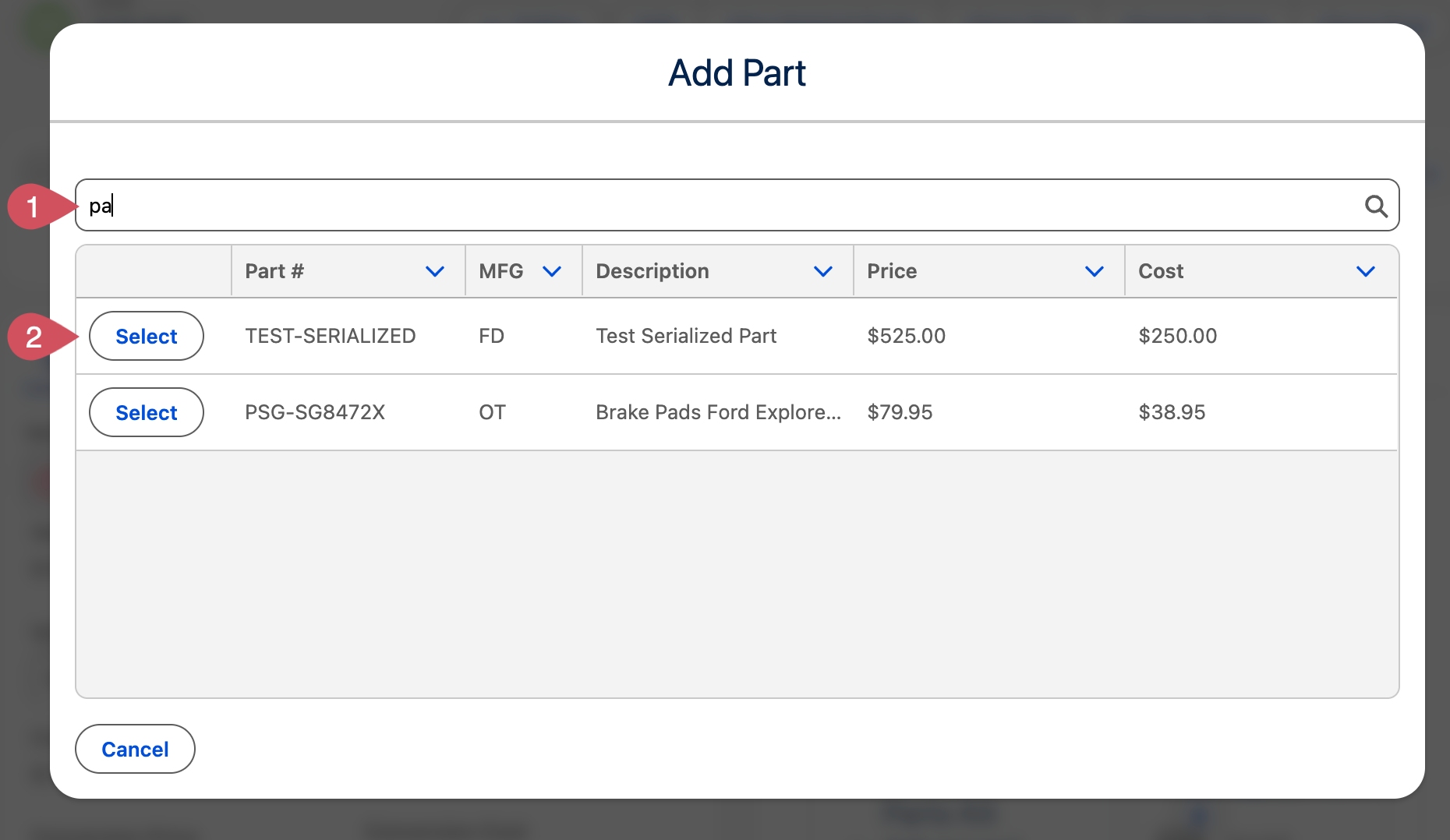 Add Parts to a Deal