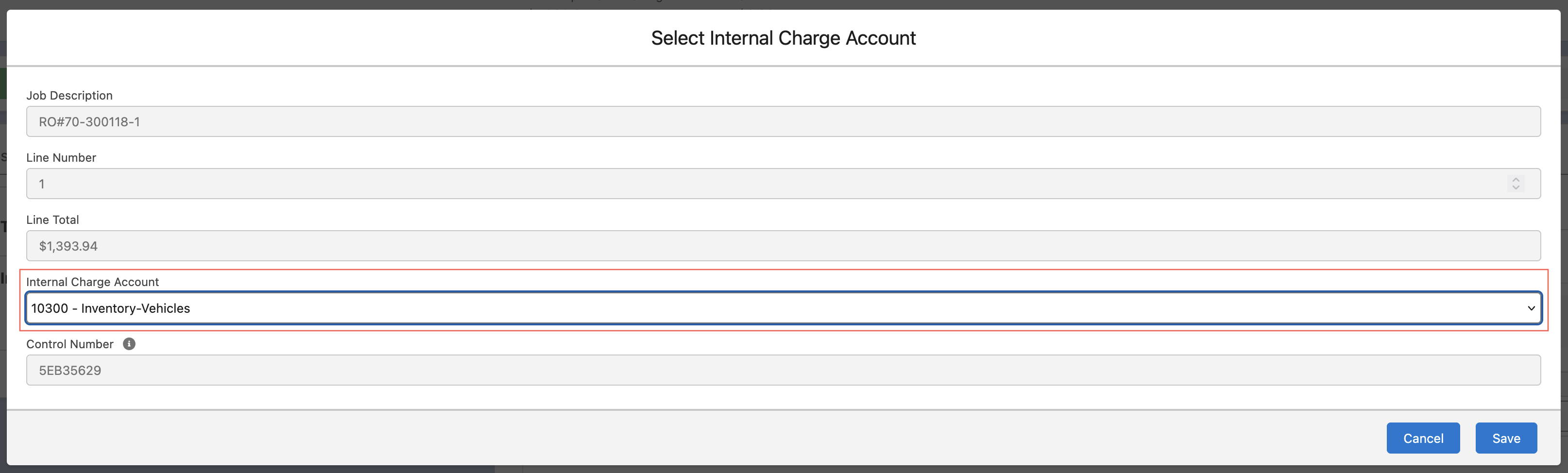 How to setup Internal Charge Accounts